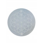 Selenite Charging Plate Round 8cm Flower Of Life (Morocco)